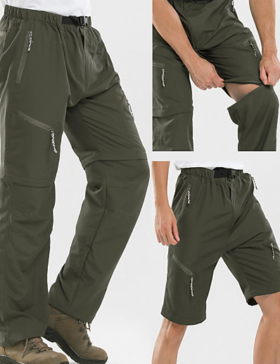 cheap Sportswear-Men&#039;s Hiking Pants Trousers Convertible Pants / Zip Off Pants Summer Outdoor Ultra Light (UL) Quick Dry Breathable Sweat wicking Pants / Trousers Bottoms Army Green Light Grey Khaki Black Hunting