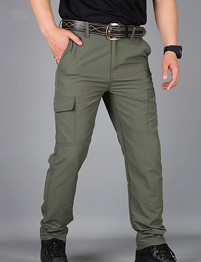 cheap Sportswear-Men&#039;s Work Pants Hiking Cargo Pants Tactical Pants 6 Pockets Military Solid Color Summer Outdoor Ripstop Water Resistant Quick Dry Multi Pockets Zipper Pocket Elastic Waist Blue Grey Khaki Green Black