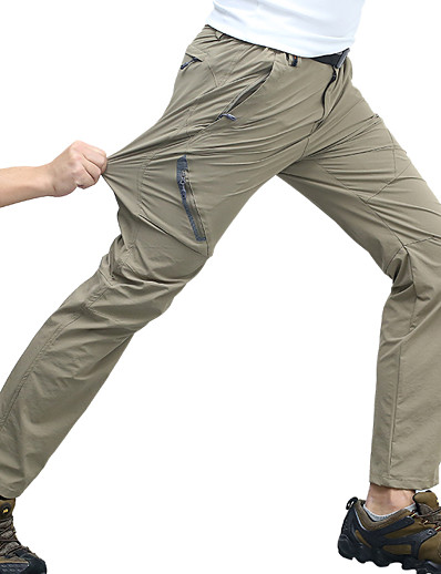 cheap Sportswear-Men&#039;s Hiking Pants Trousers Summer Outdoor Waterproof Quick Dry Multi Pockets Lightweight Nylon Spandex Zipper Pocket Elastic Waist Pants / Trousers Bottoms Dark Grey Army Green Khaki Black Camping