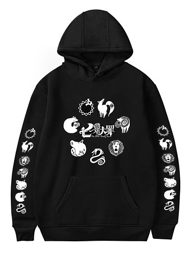 cheap Cosplay &amp; Costumes-Inspired by The Seven Deadly Sins Cosplay Cosplay Costume Hoodie Poly / Cotton Graphic Prints Printing Harajuku Graphic Hoodie For Women&#039;s / Men&#039;s