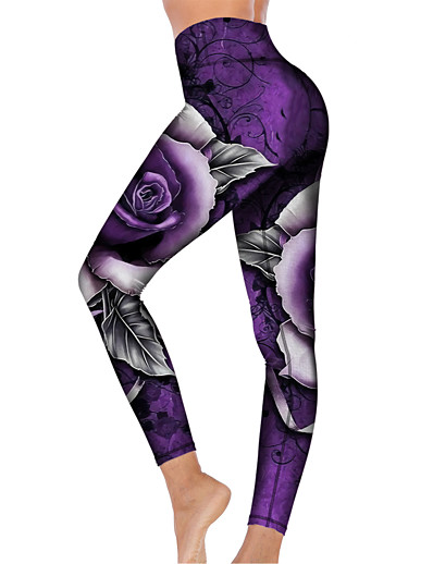 cheap Sportswear-21Grams® Women&#039;s Yoga Pants High Waist Tights Leggings Tummy Control Butt Lift Purple Fitness Gym Workout Running Winter Sports Activewear High Elasticity