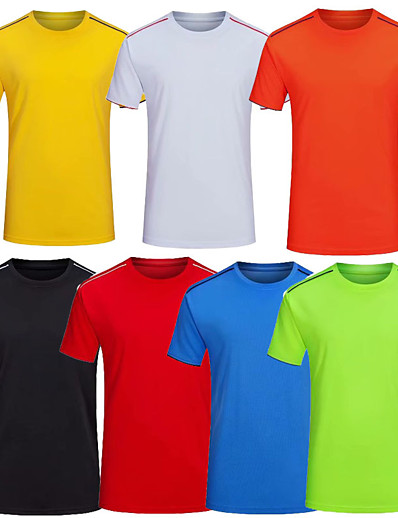 cheap Sportswear-Men&#039;s Boys&#039; T shirt Hiking Tee shirt Short Sleeve Crew Neck Outerwear Tee Tshirt Top Outdoor Quick Dry Lightweight Breathable Sweat wicking Spring Summer Polyester White / Black Red / Black