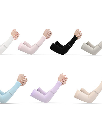 cheap Sportswear-Women&#039;s Men&#039;s UV Sun Protection Cooling Arm Sleeves 1 set Outdoor Sunscreen Breathable Quick Dry High Elasticity Solid Color Polyester White Black Purple for Fishing Climbing Beach