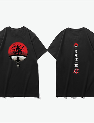 cheap Cosplay &amp; Costumes-Inspired by Naruto Cosplay Costume T-shirt Uzumaki Naruto Graphic Prints 100% Cotton T-shirt Printing Harajuku Graphic For Men&#039;s / Women&#039;s