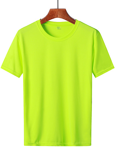 cheap Sportswear-Men&#039;s Short Sleeve T shirt Hiking Tee shirt Tee Tshirt Top Crew Neck Outdoor Autumn / Fall Spring Summer Quick Dry Lightweight Breathable Stretchy POLY Solid Color Red Light Green Blue Hunting