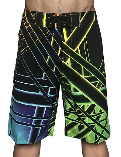 cheap Sportswear-Men&#039;s Swim Shorts Swim Trunks Board Shorts Quick Dry Drawstring - Swimming Surfing Water Sports Grid Pattern Summer