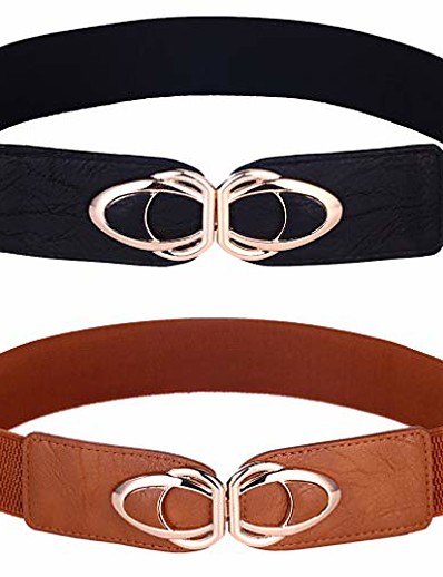 cheap Belt-Women&#039;s Buckle Black Brown Dailywear Daily Holiday Date Belt Pure Color / Khaki / Fall / Winter / Spring / Summer