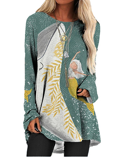 cheap DRESSES-Women&#039;s Shift Dress Short Mini Dress Long Sleeve Color Block Animal Print Fall Spring Casual 2021 Blue S M L XL XXL 3XL