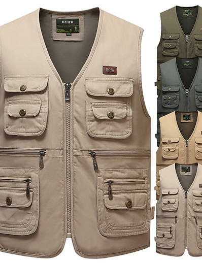 cheap Hunting Clothing-outdoor safari photographer&#039;s vest travel vest hiking vest fishing vest sports vest utility vest bird watching vest durable work vest keep all of your items within reach (tan, xl)