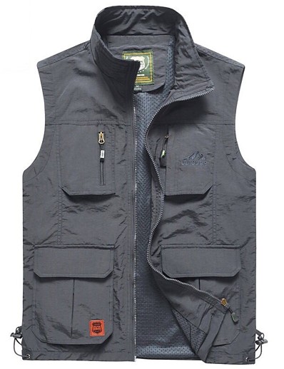 cheap Sportswear-Men&#039;s Hiking Vest / Gilet Fishing Vest Military Tactical Vest Sleeveless Vest / Gilet Jacket Top Outdoor Quick Dry Lightweight Breathable Soft Autumn / Fall Spring Summer Spandex Polyester Solid Color