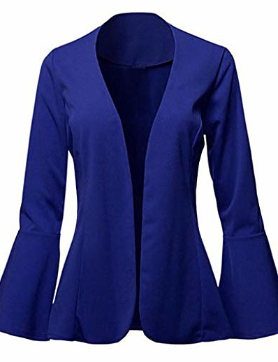 저렴한 블레이저-여성용 코트 정장 스타일 한 색상 캐쥬얼 코트 캐쥬얼 봄 여름 보통 자켓 오렌지