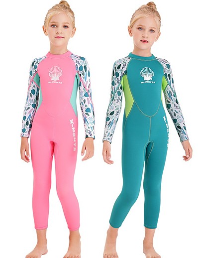 cheap Surfing, Diving &amp; Snorkeling-Dive&amp;Sail Girls&#039; 2.5mm Full Wetsuit Diving Suit SCR Neoprene Stretchy Thermal Warm Quick Dry Back Zip Long Sleeve - Patchwork Swimming Diving Surfing Scuba Autumn / Fall Spring Summer