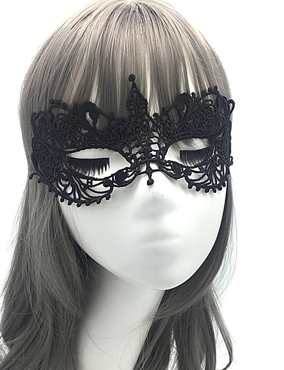 cheap Cosplay &amp; Costumes-Goddess / Sexy Lady Halloween Props Halloween / Christmas Adults&#039; Women&#039;s Black Lace / Tactel Cosplay Accessories Masquerade Costumes / Hand wash / Eye Mask / Inelastic / Eye Mask