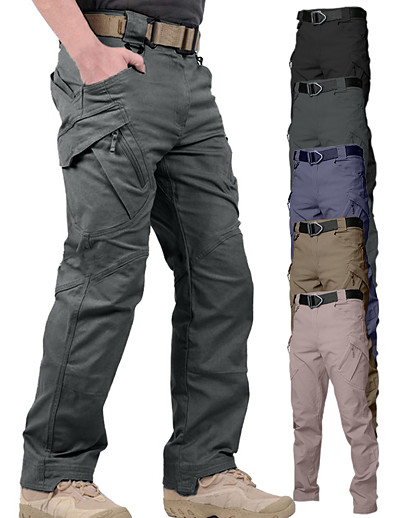 cheap Sportswear-Men&#039;s Work Pants Hiking Cargo Pants Tactical Pants 9 Pockets Military Summer Outdoor Ripstop Water Resistant Quick Dry Multi Pockets Cargo Pants Dark Brown Black Khaki Green Gray Camping / Hiking