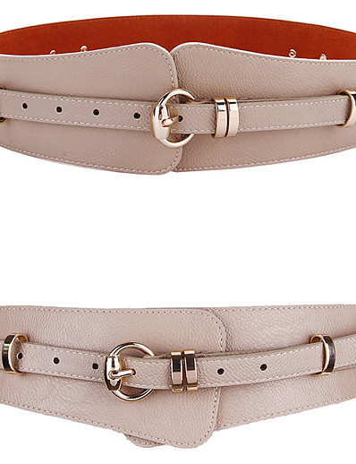 cheap Belt-Women&#039;s Wide Belt Brown Pink Party Wedding Street Daily Belt Solid Color / Khaki / Winter / Spring / Summer / Alloy