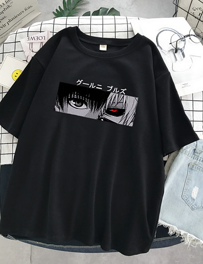 cheap Cosplay &amp; Costumes-Inspired by Tokyo Ghoul Cosplay Costume T-shirt Cosplay Print Polyester / Cotton Blend T-shirt For Men&#039;s / Women&#039;s / Male / Female / Women / Ankle Socks