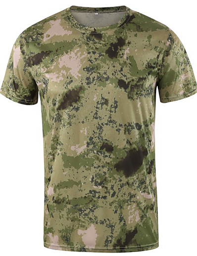 cheap Hunting Clothing-Men&#039;s Sweatshirt Hiking Tee shirt Hunting T-shirt Tee shirt Camo Short Sleeve Outdoor Spring Summer Quick Dry Breathable Soft Sweat wicking Top Nylon Cotton Camping / Hiking Hunting Fishing Casual