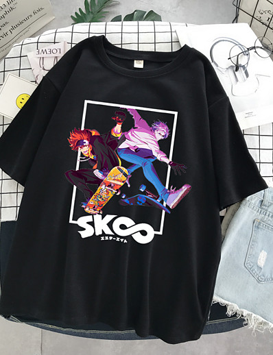 cheap Cosplay &amp; Costumes-Inspired by SK8 The Infinity Cosplay Cosplay Costume T-shirt Polyester / Cotton Blend Print Harajuku Graphic Kawaii T-shirt For Women&#039;s / Men&#039;s