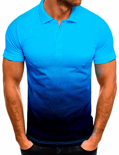 cheap Men-Men&#039;s Golf Shirt Tennis Shirt Color Block non-printing Collar Classic Collar Casual Daily Short Sleeve Tops Casual Fashion Holiday Daily Blue White Black / Machine wash / golf shirts
