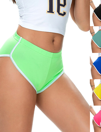 cheap Sportswear-Women&#039;s Athletic Running Shorts Bottoms with White Trim Gym Workout Marathon Running Jogging Summer Breathable Quick Dry Moisture Wicking Sport Solid Colored fluorescent pink Fluorescence+Green Blue
