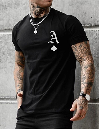 cheap Men-Men&#039;s Unisex Tee T shirt Shirt Graphic Prints Letter Hot Stamping Round Neck Plus Size Casual Daily Zero two Short Sleeve Print Tops Cotton Basic Designer Big and Tall Black / Summer