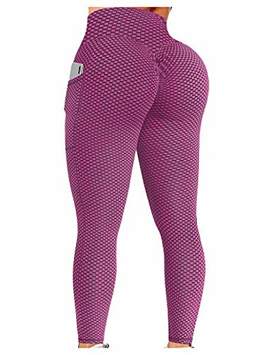 cheap Exercise, Fitness &amp; Yoga-Women&#039;s Yoga Pants High Waist Tights Leggings Bottoms Scrunch Butt Side Pockets Tummy Control Quick Dry Blushing Pink Gray Green Yoga Fitness Gym Workout Plus Size Sports Activewear Slim Stretchy