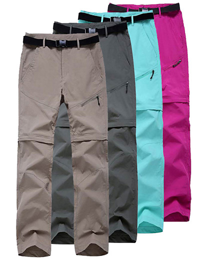 cheap Sportswear-Women&#039;s Convertible Pants / Zip Off Pants Hiking Pants Trousers Summer Outdoor Water Resistant Quick Dry Multi Pockets Lightweight Nylon 2 Zipper Pocket Pants / Trousers Bottoms Army Green Fuchsia