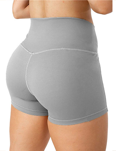 cheap Sportswear-Women&#039;s Yoga Shorts Shorts Bottoms Solid Color Butt Lift Lightweight Grey Black Yoga Fitness Gym Workout Summer Sports Activewear Slim Stretchy / Casual