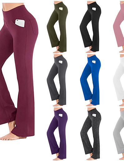 ieftine Tendințe 2022-Pentru femei Pantaloni de yoga Dresuri Ciclism Buzunarul din spate Buzunare laterale Controlul abdomenului Lift Fesier Întindere pe 4 căi Negru Mov Verde Militar Yoga Fitness Gimnastică antrenament