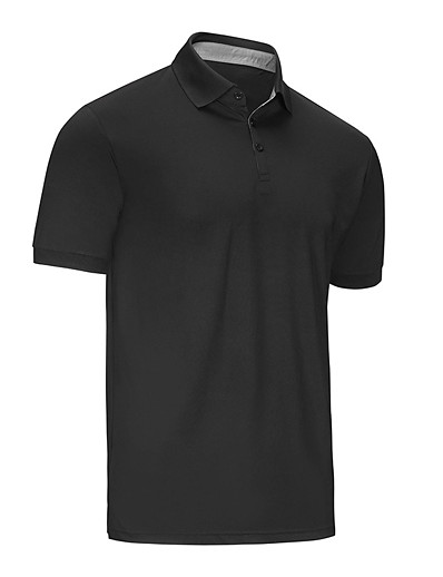 cheap Basic Collection-Men&#039;s Golf Shirt T shirt Solid Color Turndown Casual Daily Short Sleeve Button-Down Tops Business Simple Fashion White Black Wine