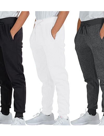 cheap Running, Jogging &amp; Walking-Men&#039;s Sweatpants Joggers Track Pants Casual Bottoms Drawstring Cotton Fitness Gym Workout Performance Running Training Breathable Soft Sweat wicking Normal Sport Solid Colored White Black Dark Gray