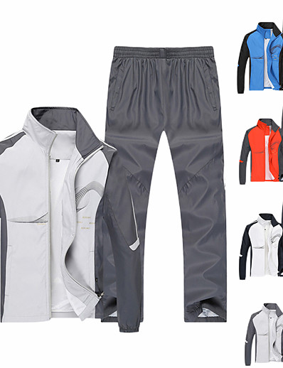 cheap Sportswear-Men&#039;s Long Sleeve Adults Tracksuit Sweatsuit Outfit Set Clothing Suit 2 Piece Zipper Pocket 2 Pieces Street Causal Fall Warm Breathable Soft Polyester Fitness Running Jogging Exercise Sportswear
