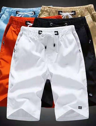 cheap Men-Men&#039;s Casual / Sporty Athleisure Drawstring Chinos Sweatpants Plus Size Knee Length Pants Daily Leisure Sports Solid Colored Mid Waist Outdoor Sports Black Orange White Yellow Light Blue S M L XL XXL