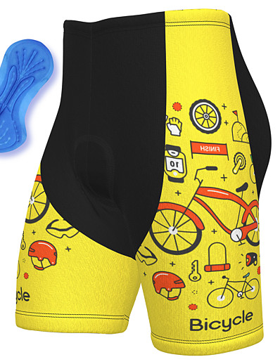 cheap Sportswear-21Grams® Men&#039;s Summer Cycling Shorts Spandex Polyester Bike 3D Pad Breathable Quick Dry Padded Shorts / Chamois Sports Yellow Mountain Bike MTB Road Bike Cycling Clothing Apparel Bike Wear