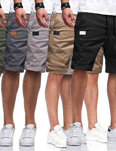 cheap Men-Men&#039;s Stylish Sports Chinos Shorts Pants Casual Daily Solid Color Mid Waist ArmyGreen Black Khaki Light Grey Dark Gray S M L XL XXL
