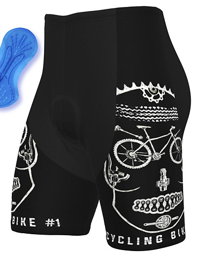 cheap Sportswear-21Grams® Men&#039;s Summer Cycling Shorts Spandex Polyester Bike 3D Pad Breathable Quick Dry Padded Shorts / Chamois Sports Skull Black Mountain Bike MTB Road Bike Cycling Clothing Apparel Bike Wear