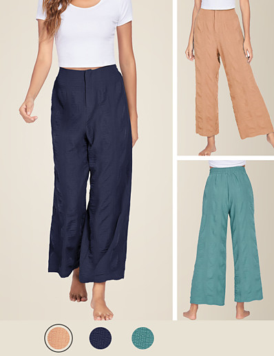 cheap Basic Collection-Women&#039;s Basic Pants Pants Causal Daily Plain Blue Green Brown S M L XL 2XL / Wash separately