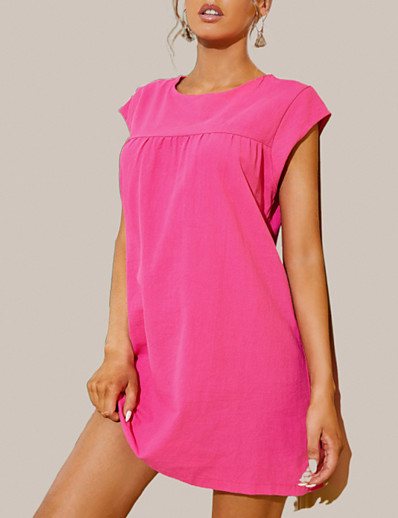 cheap Basic Collection-LITB Basic Women&#039;s Cotton Linen Sleeveless Dress Solid Color Dress Knee Length Summer Daily Wear