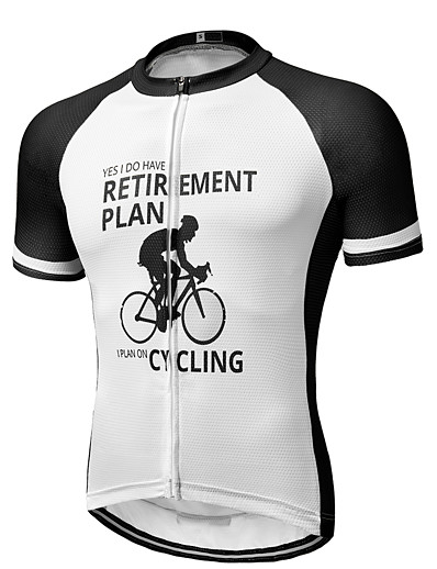 cheap Cycling-21Grams® Funny Retirement Plan Short Sleeve Men&#039;s Cycling Jersey - Blue Green Orange Bike Breathable Quick Dry Reflective Strips Jersey Top Sports 100% Polyester Summer Mountain Bike MTB Road Bike