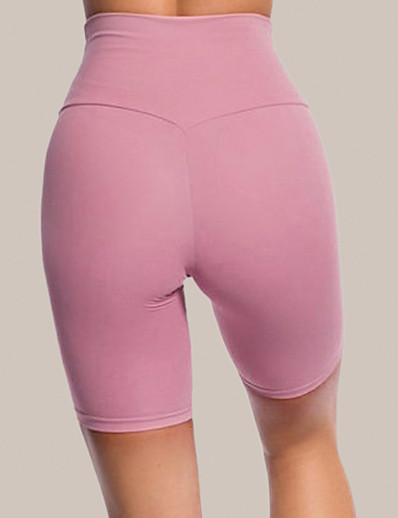 cheap Basic Collection-Women&#039;s Casual / Sporty Sports Sporty Active Shorts Knee Length Pants Stretchy Sports Gym Nylon Solid Color High Waist Quick Dry Moisture Wicking Blushing Pink Black Khaki Green White S M L XL