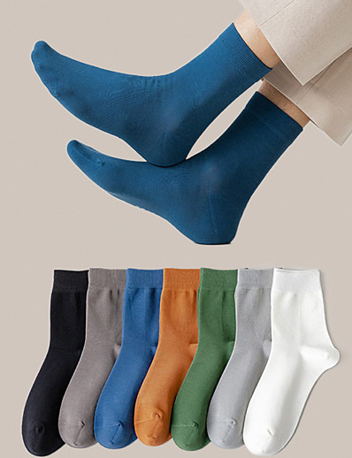 cheap Basic Collection-Men&#039;s Socks Plain Socks Medium caramel