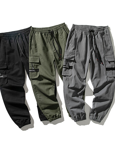 cheap Sportswear-Men&#039;s Work Pants Hiking Cargo Pants Track Pants Drawstring Military Winter Summer Outdoor Windproof Ripstop Breathable Multi Pockets Elastic Waist Bottoms Grey Green Black Camping / Hiking / Caving
