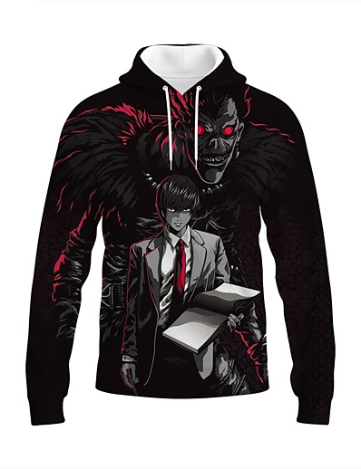 cheap Cosplay &amp; Costumes-Inspired by Death Note Yagami Light Ryuk 100% Polyester Hoodie Anime Harajuku Graphic Kawaii Pattern Hoodie For Unisex / Couple&#039;s