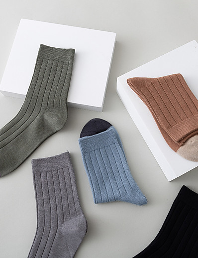 cheap Basic Collection-Fashion Comfort Men&#039;s Socks Multi Color Stockings Socks Warm Business Blue 1 Pair