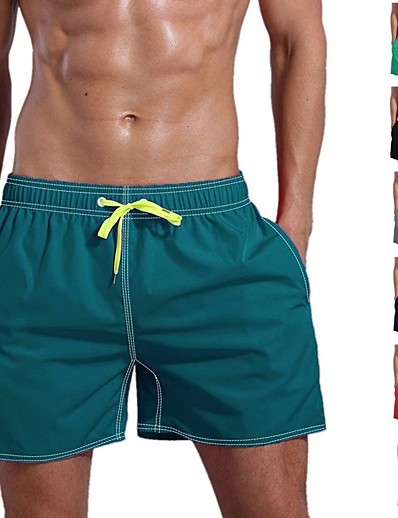 cheap Surfing, Diving &amp; Snorkeling-Men&#039;s Swim Shorts Swim Trunks Board Shorts Spandex Stretchy Quick Dry Breathable Drawstring Swimming Surfing Water Sports Summer