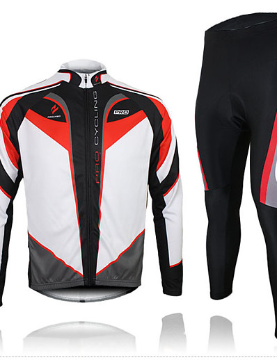 cheap Cycling-Arsuxeo Men&#039;s Cycling Jersey with Tights Cycling Jacket Long Sleeve - Summer Spandex Silicon Polyester Black / Red Purple Yellow Patchwork Funny Bike Thermal Warm 3D Pad Quick Dry Breathable Back