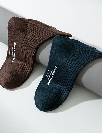 povoljno Muška odjeća-Moda Udobne cipele Muškarci Čarape Jednobojni Samostojeće čarape Čarape Tople Poslovanje Djetelina 1 par