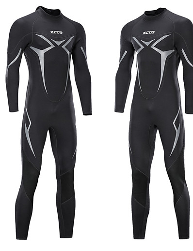 cheap Surfing, Diving &amp; Snorkeling-ZCCO Men&#039;s 3mm Full Wetsuit Diving Suit SCR Neoprene Stretchy Thermal Warm Quick Dry Back Zip Long Sleeve - Solid Color Swimming Diving Surfing Scuba Autumn / Fall Spring Summer