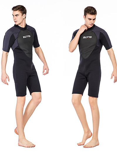 cheap Sportswear-Men&#039;s 3mm Shorty Wetsuit Diving Suit SCR Neoprene Stretchy Thermal Warm Quick Dry Back Zip Short Sleeve - Patchwork Swimming Diving Surfing Scuba Autumn / Fall Spring Summer