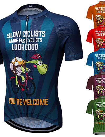 cheap Sportswear-21Grams® Men&#039;s Cycling Jersey Short Sleeve - Summer Spandex Polyester Dark red Blue Dark Green Funny Sloth Bike Mountain Bike MTB Road Bike Cycling Jersey Top Breathable Quick Dry Moisture Wicking